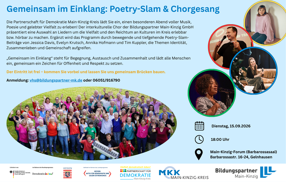 Flyer Poetry Slam meets Chorgesang